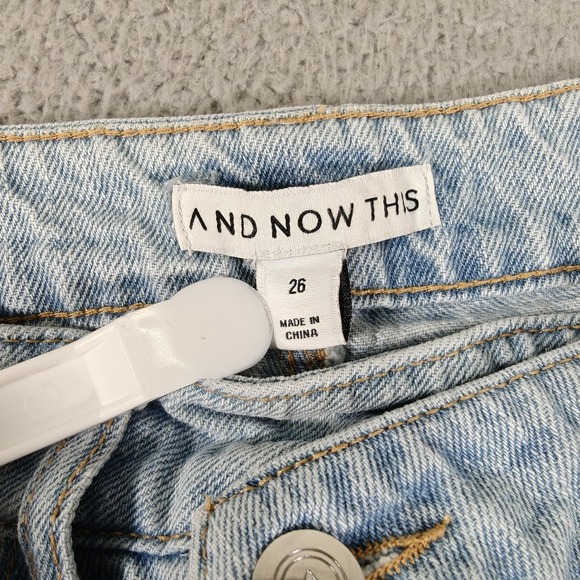 And Now This Jeans Womens 26 Light Wash Straight Leg High Rise Denim 100% Cotton - Picture 8 of 16